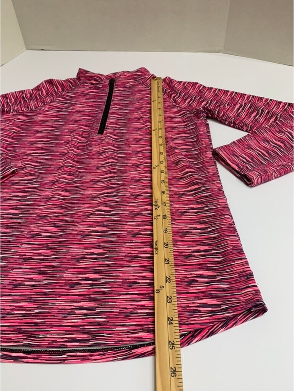 Justice Girls Activewear Quarter Zip Pullover Pink and Black Size 18 Altered - Picture 6 of 10
